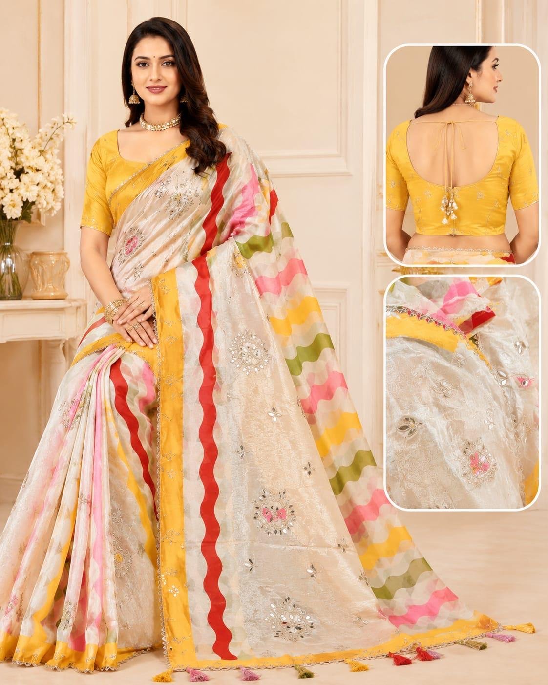 Floral Embellished Designer Saree